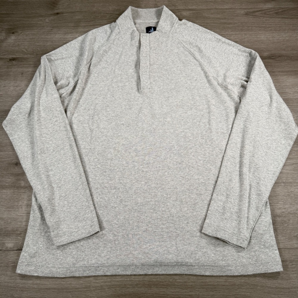 Johnnie O Whaling Light Henley Pullover Shirt Mens XL Gray Stretch Long Sleeve